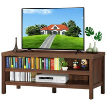Load image into Gallery viewer, 3-Tier TV Stand Console Cabinet for TV's up to 45" with Storage Shelves-Walnut