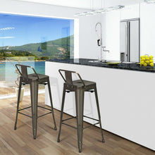 Load image into Gallery viewer, 30" Set of 4 Metal Indoor Outdoor Counter Height Bar stools -Gun