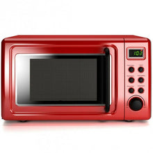 Load image into Gallery viewer, 700W Glass Turntable Retro Countertop Microwave Oven-Red