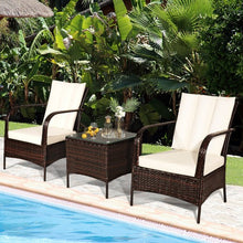 Load image into Gallery viewer, 3 PCS Patio Rattan Furniture Set-White