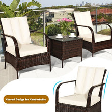 Load image into Gallery viewer, 3 PCS Patio Rattan Furniture Set-White