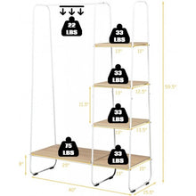 Load image into Gallery viewer, Clothes Rack Free Standing Storage Tower with Metal Frame
