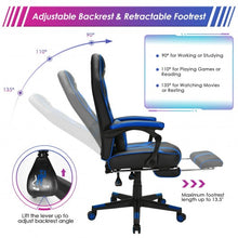 Load image into Gallery viewer, Computer Massage Gaming Recliner Chair with Footrest-Blue