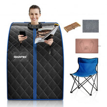 Load image into Gallery viewer, Portable Personal Far Infrared Sauna with Heating Foot Pad and Chair-Black