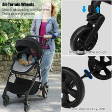 Load image into Gallery viewer, Foldable High Landscape Baby Stroller with Reversible Reclining Seat-Black