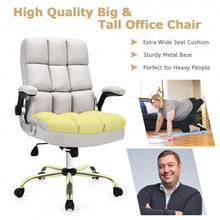 Load image into Gallery viewer, Adjustable Swivel Office Chair with High Back and Flip-up Arm for Home and Office-Beige