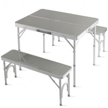 Load image into Gallery viewer, Aluminum Portable Folding Picnic Table with 2 Benches