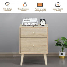 Load image into Gallery viewer, 2-Drawer Nightstand Beside End Side Table with Rubber Legs