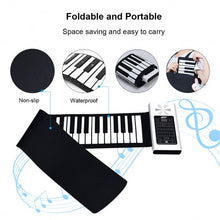 Load image into Gallery viewer, 61 Key Electronic Roll up Silicone Rechargeable Piano Keyboard-White