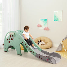 Load image into Gallery viewer, 3 in 1 Kids Climber Slide Play Set with Basketball Hoop-Green