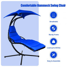 Load image into Gallery viewer, Hanging Stand Chaise Lounger Swing Chair w/ Pillow-Navy