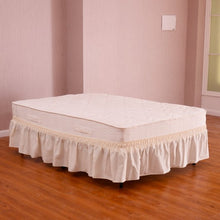 Load image into Gallery viewer, Twin / Full Size Around Bed 14" Elastic Wrap Ruffle Bed Skirt-Beige