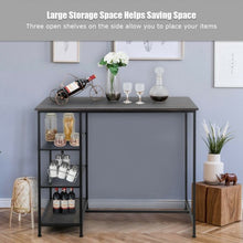 Load image into Gallery viewer, Industrial Dining Bar Pub Table with Metal Frame & Storage Shelves