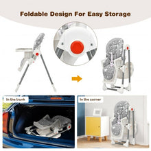 Load image into Gallery viewer, Folding Baby High Dining Chair with 6-Level Height Adjustment-Gray