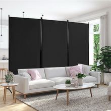 Load image into Gallery viewer, 3-Panel Room Divider Folding Privacy Partition Screen for Office Room-Black