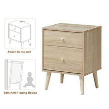 Load image into Gallery viewer, 2-Drawer Nightstand Beside End Side Table with Rubber Legs