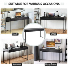 Load image into Gallery viewer, 2-Drawer Computer Desk Study Table Home Office Writing Workstation-Black