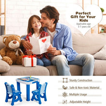Load image into Gallery viewer, Adjustable Kids Activity Play Table and 2 Chairs Set withStorage Drawer-Blue