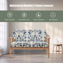 Load image into Gallery viewer, Modern Fabric Loveseat Sofa Couch Upholstered 2-Seat Armchair-Dark Blue
