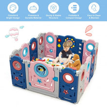Load image into Gallery viewer, 14-Panel Foldable Baby Playpen Kids Safety Play Center with Lockable Gate