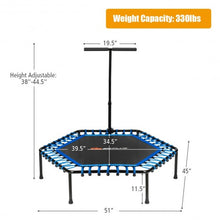 Load image into Gallery viewer, 51" Mini Fitness Trampoline with Adjustable Bar