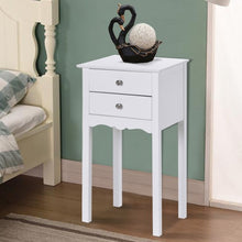 Load image into Gallery viewer, Side Table End Accent Table w/ 2 Drawers-White