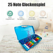Load image into Gallery viewer, 25 Notes Kids Glockenspiel Chromatic Metal Xylophone-Blue