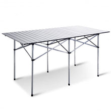 Load image into Gallery viewer, Aluminum Roll Up Folding Camping Rectangle Picnic Table