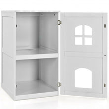 Load image into Gallery viewer, 2-Tier Hidden Cat House Enclosure Nightstand-White