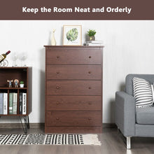 Load image into Gallery viewer, 5-Drawer Dresser with Smooth Slide Rail