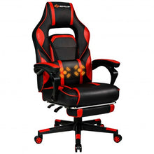 Load image into Gallery viewer, Massage Gaming Chair with Footrest and Lumbar Support