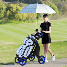 Load image into Gallery viewer, Lightweight Foldable Collapsible 4 Wheels Golf Push Cart-Blue