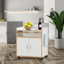 Load image into Gallery viewer, Rolling Kitchen Trolley Microwave Cart Storage Cabinet with Removable Shelf