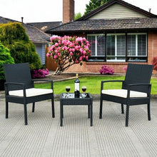Load image into Gallery viewer, 3 Pcs Outdoor Rattan Patio Conversation Furniture Set