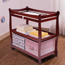 Load image into Gallery viewer, Sleigh Style Baby Changing Table Nursery Diaper Station-Cherry