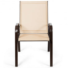 Load image into Gallery viewer, 2 PCS Patio Chairs Outdoor Dining Chair with Armrest-Beige