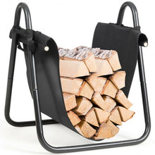 Load image into Gallery viewer, Firewood Rack Log Holder with Canvas Tote Carrier