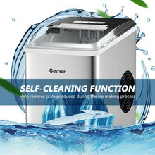 Load image into Gallery viewer, Stainless Steel 26 lbs/24 H Self-Clean Countertop Ice Maker Machine