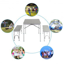 Load image into Gallery viewer, Aluminum Portable Folding Picnic Table with 2 Benches