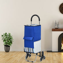 Load image into Gallery viewer, Removable Folding Shopping Cart with Bungee Cord-Blue