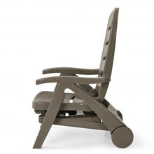 Load image into Gallery viewer, 5 Position Adjustable Folding Lounger Chaise Chair on Wheels-Brown