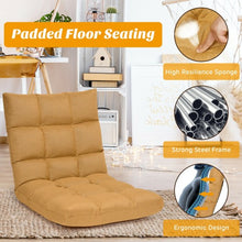 Load image into Gallery viewer, 14-Position Adjustable Folding Lazy Gaming Sofa-Yellow