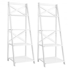 Load image into Gallery viewer, 4-Tier Wood Display Storage Bookshelf-White