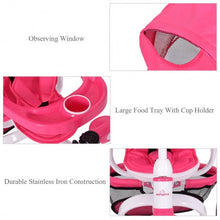 Load image into Gallery viewer, 4-in-1 Detachable Baby Stroller Tricycle with Round Canopy -Pink