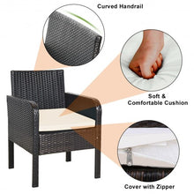 Load image into Gallery viewer, 4Pcs Patio Rattan Wicker Furniture Set Conversation Sofa Bench Cushion-White