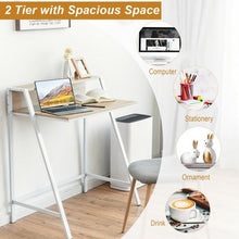 Load image into Gallery viewer, 2 Tier Computer Desk PC Laptop Table Study Writing Home Office Workstation New-Natural