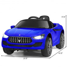 Load image into Gallery viewer, 12 V Remote Control Maserati Licensed Kids Ride on Car-Blue