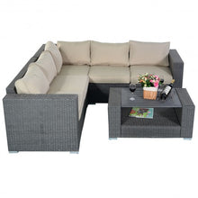 Load image into Gallery viewer, 4 pcs Patio Rattan Wicker Cushioned Sofa Set