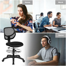 Load image into Gallery viewer, Adjustable Height Mid Back Mesh Drafting Office Chair