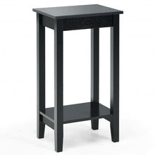 Load image into Gallery viewer, 2-Tier Nightstand End Side Wooden Legs Table for Bedroom-Black